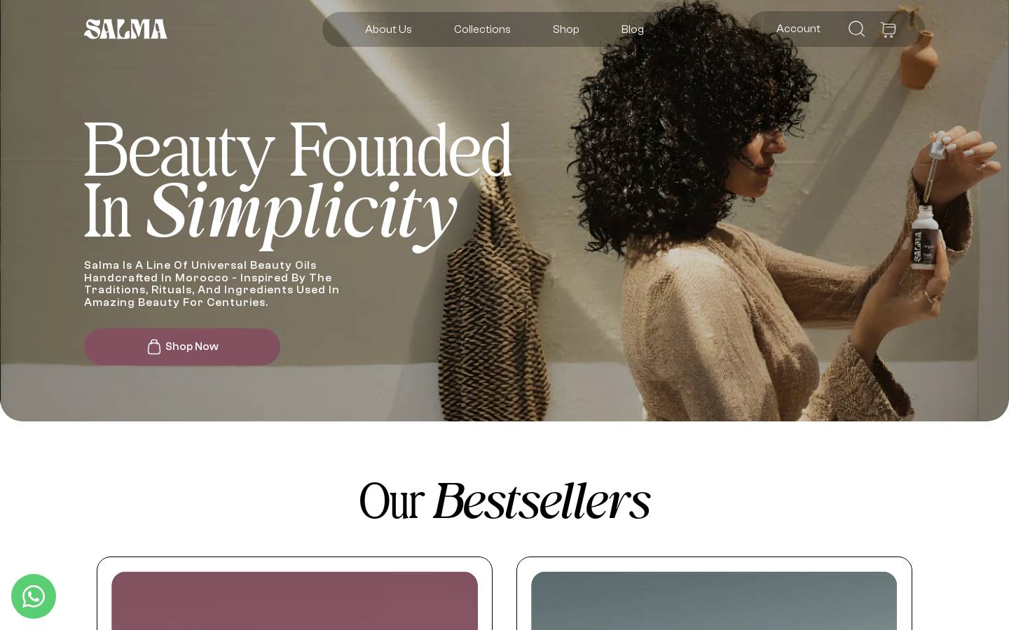 salmaskin.com homepage screenshot