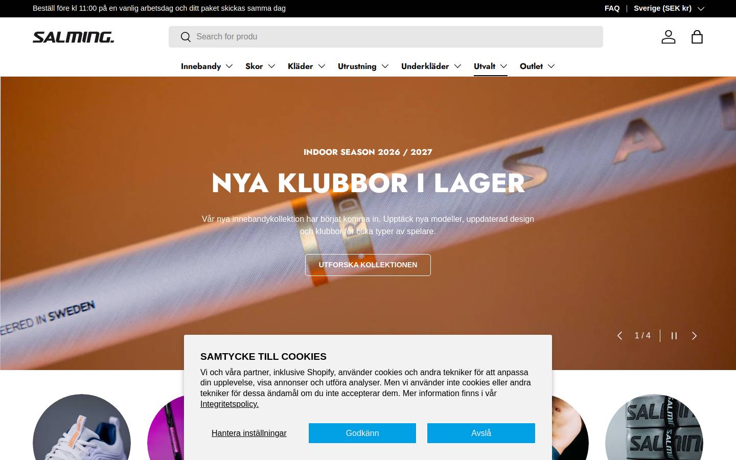 Salming homepage screenshot