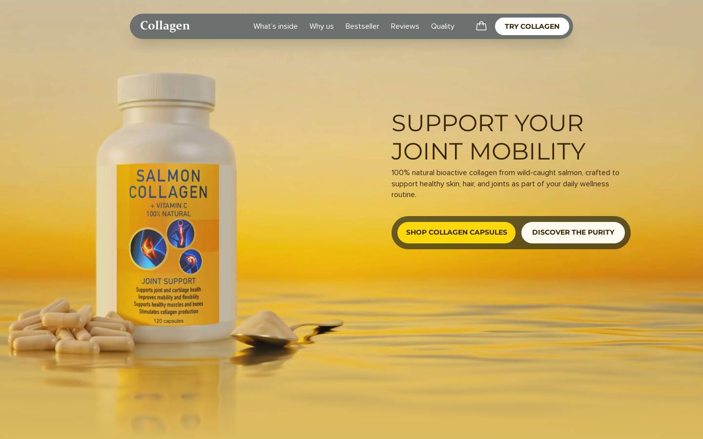 salmoncollagen.com homepage screenshot