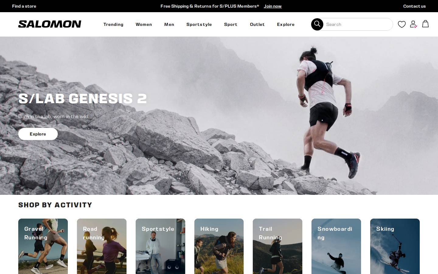 Salomon homepage screenshot
