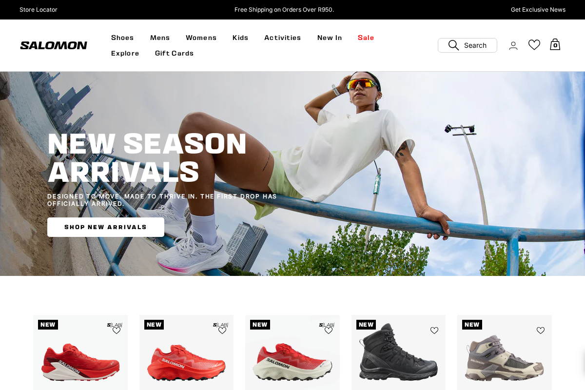 Salomon Sports homepage screenshot
