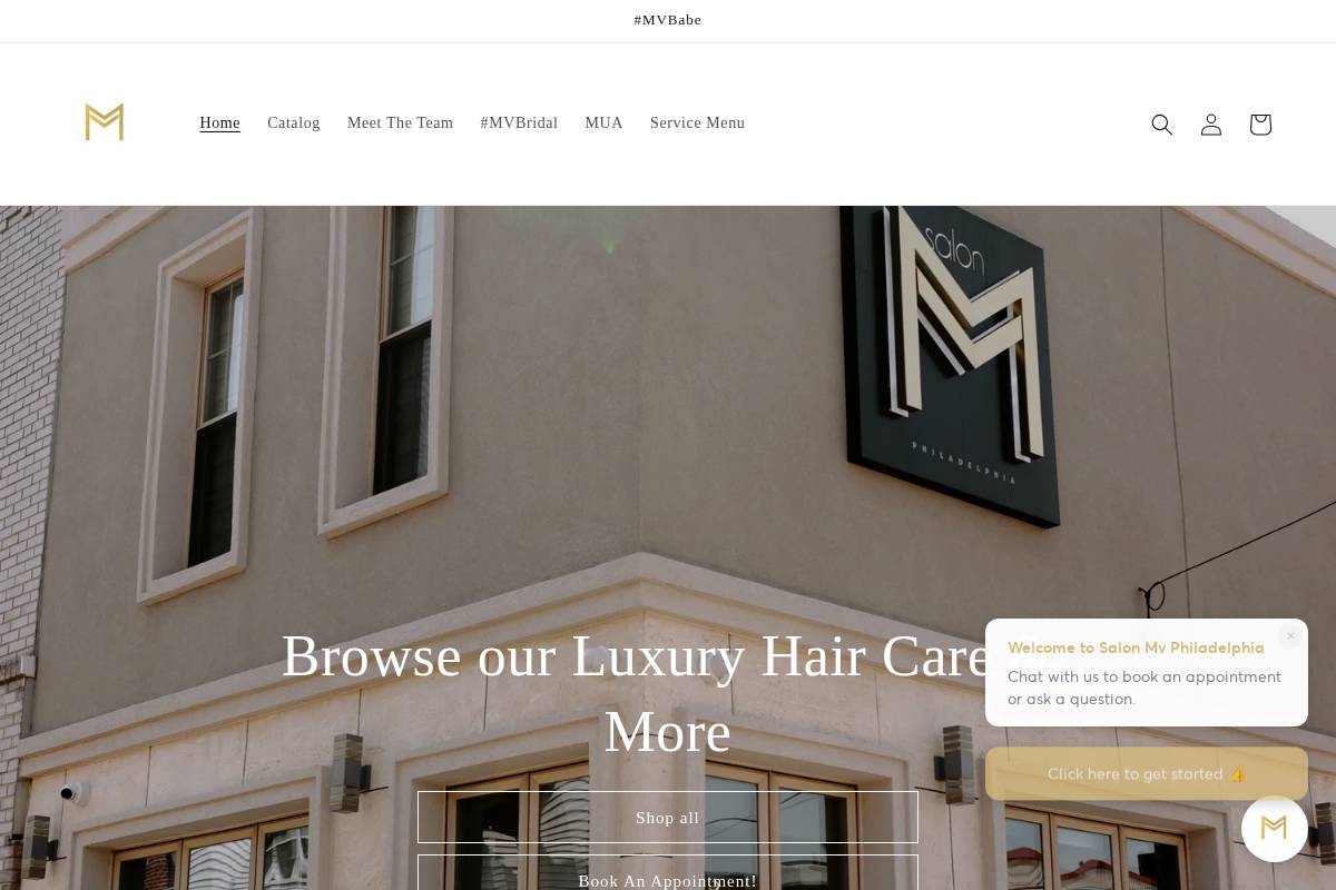 Salon MV Philadelpia homepage screenshot