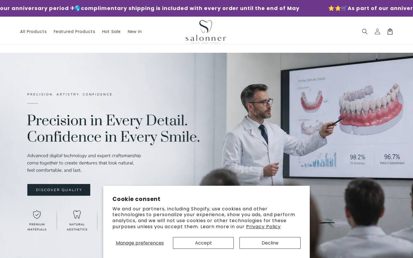 salonner.com homepage screenshot