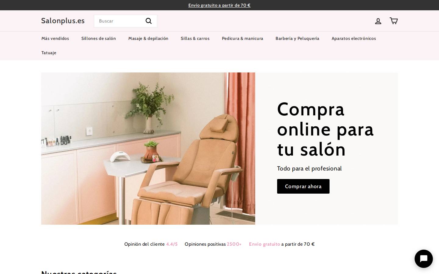 Salonplus homepage screenshot