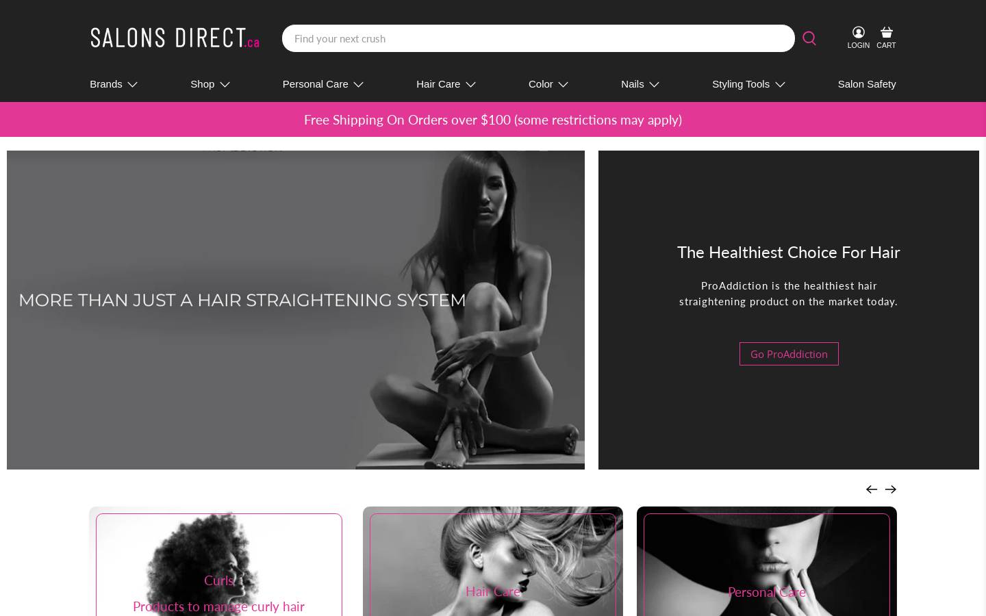 Salons Direct homepage screenshot