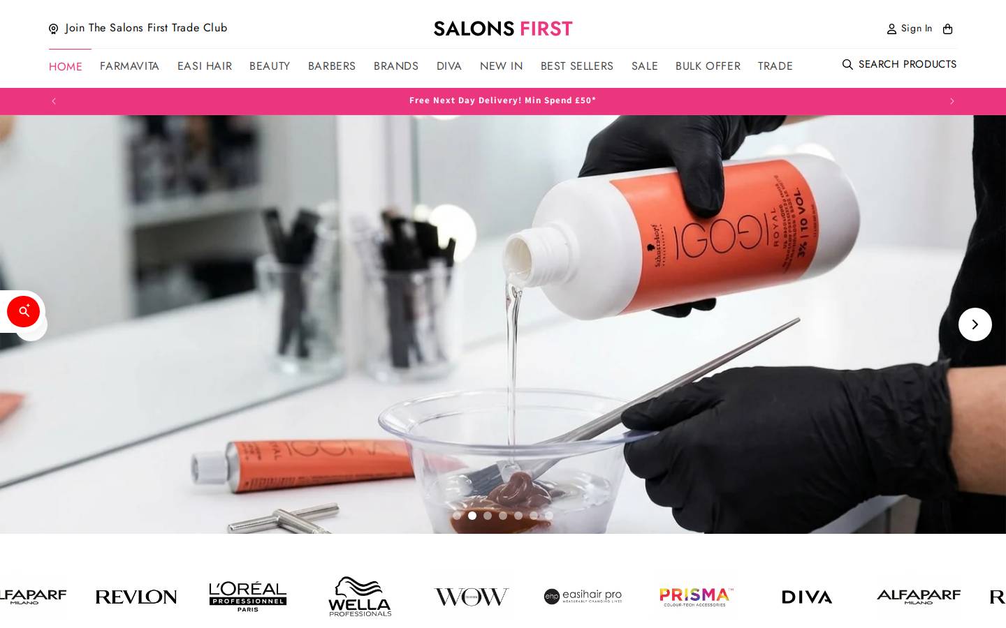 salonsfirst.com homepage screenshot
