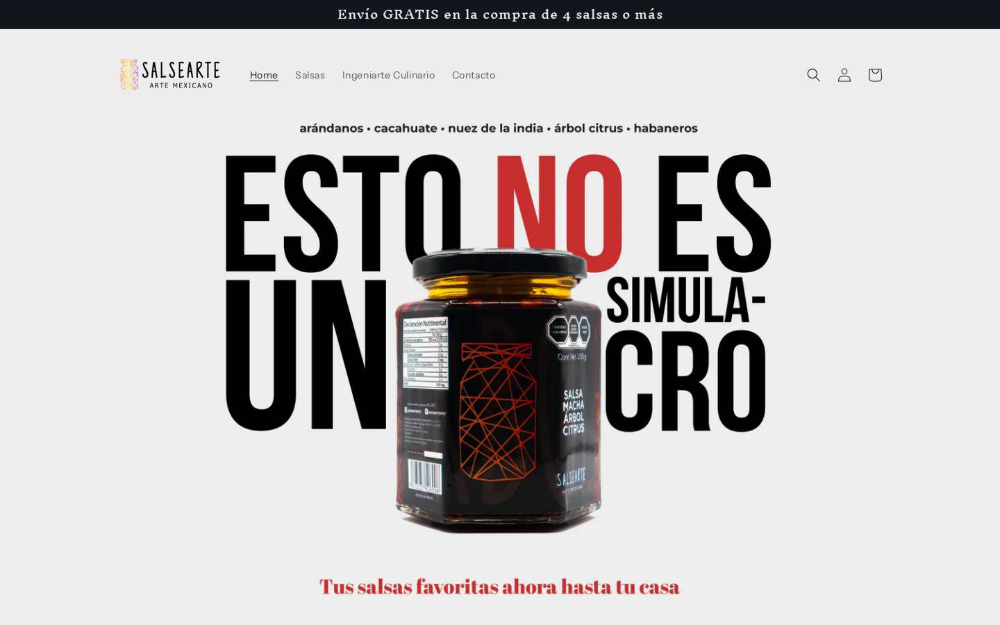 salsearte.com.mx homepage screenshot