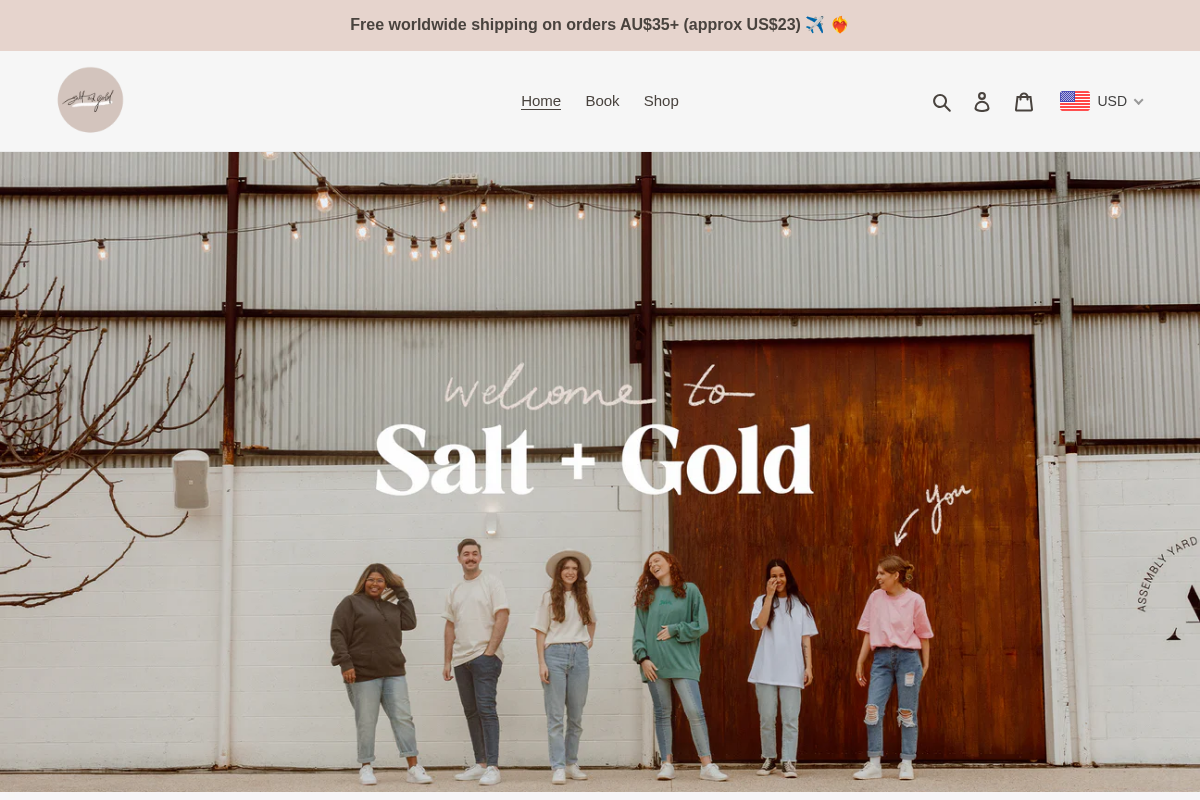 Salt & Gold Collection homepage screenshot