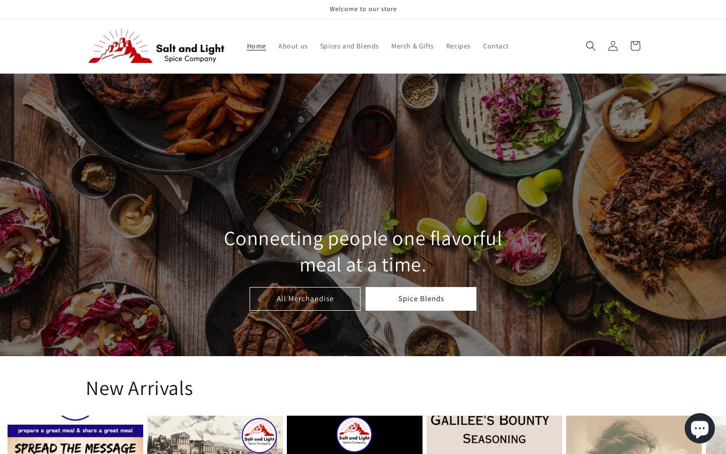 saltandlightspicecompany.com homepage screenshot
