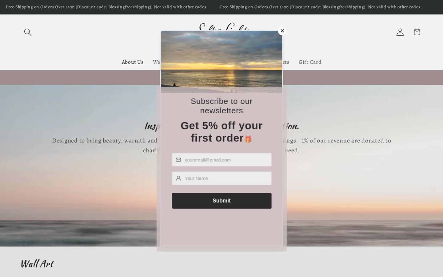 saltandlightstore.com homepage screenshot