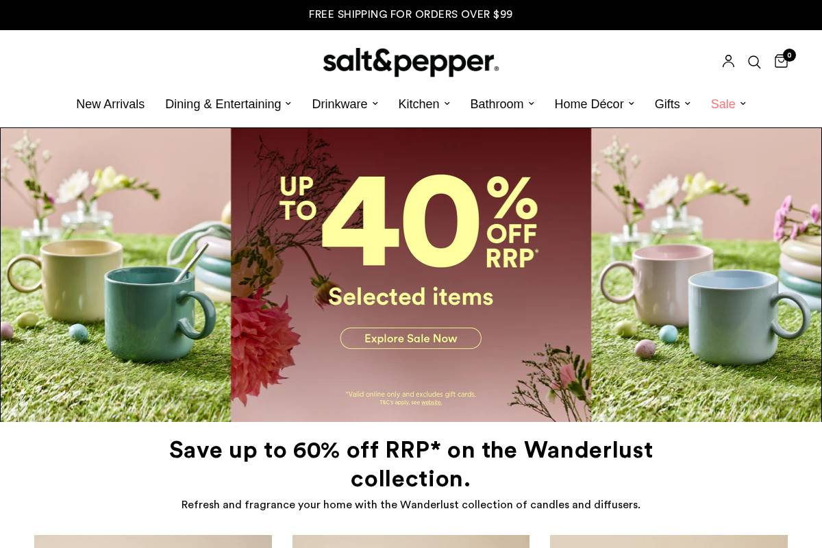 saltandpepper.com.au homepage screenshot