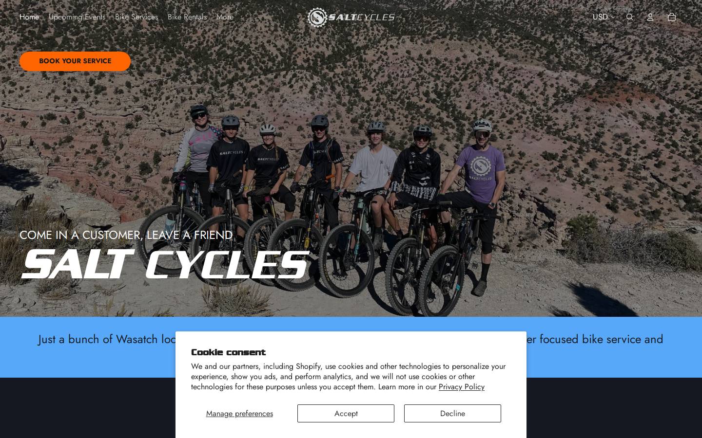 saltcycles.com homepage screenshot