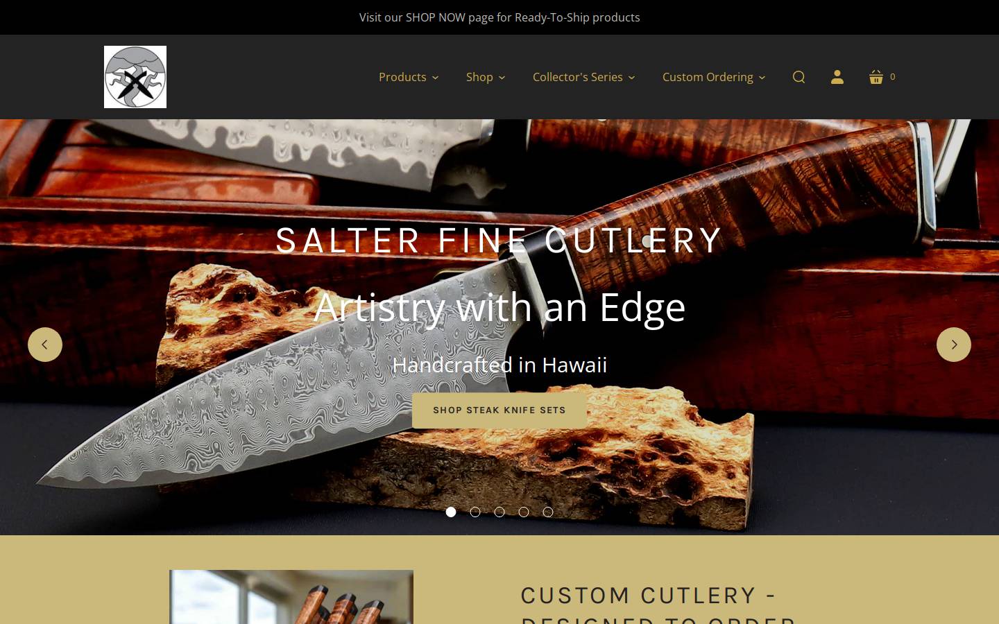 salterfinecutlery.com homepage screenshot