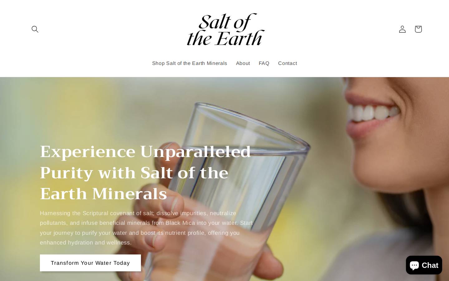 saltoftheearthminerals.com homepage screenshot