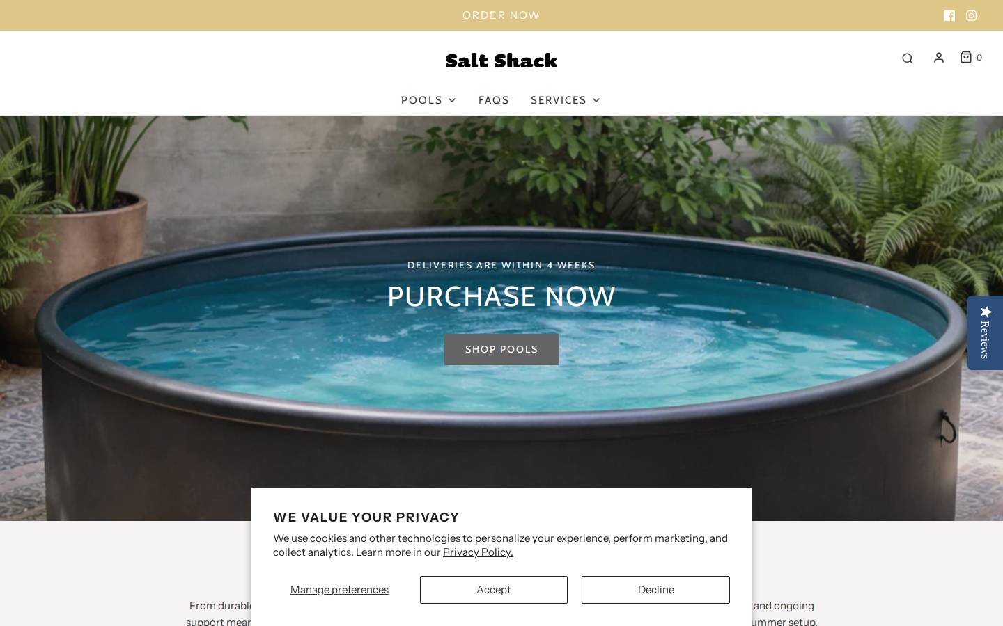 saltshackbackyards.com homepage screenshot