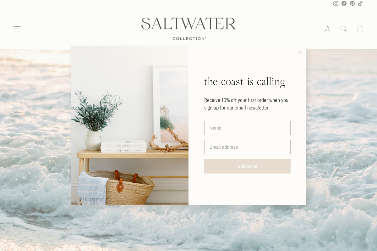 saltwatercollection.com homepage screenshot