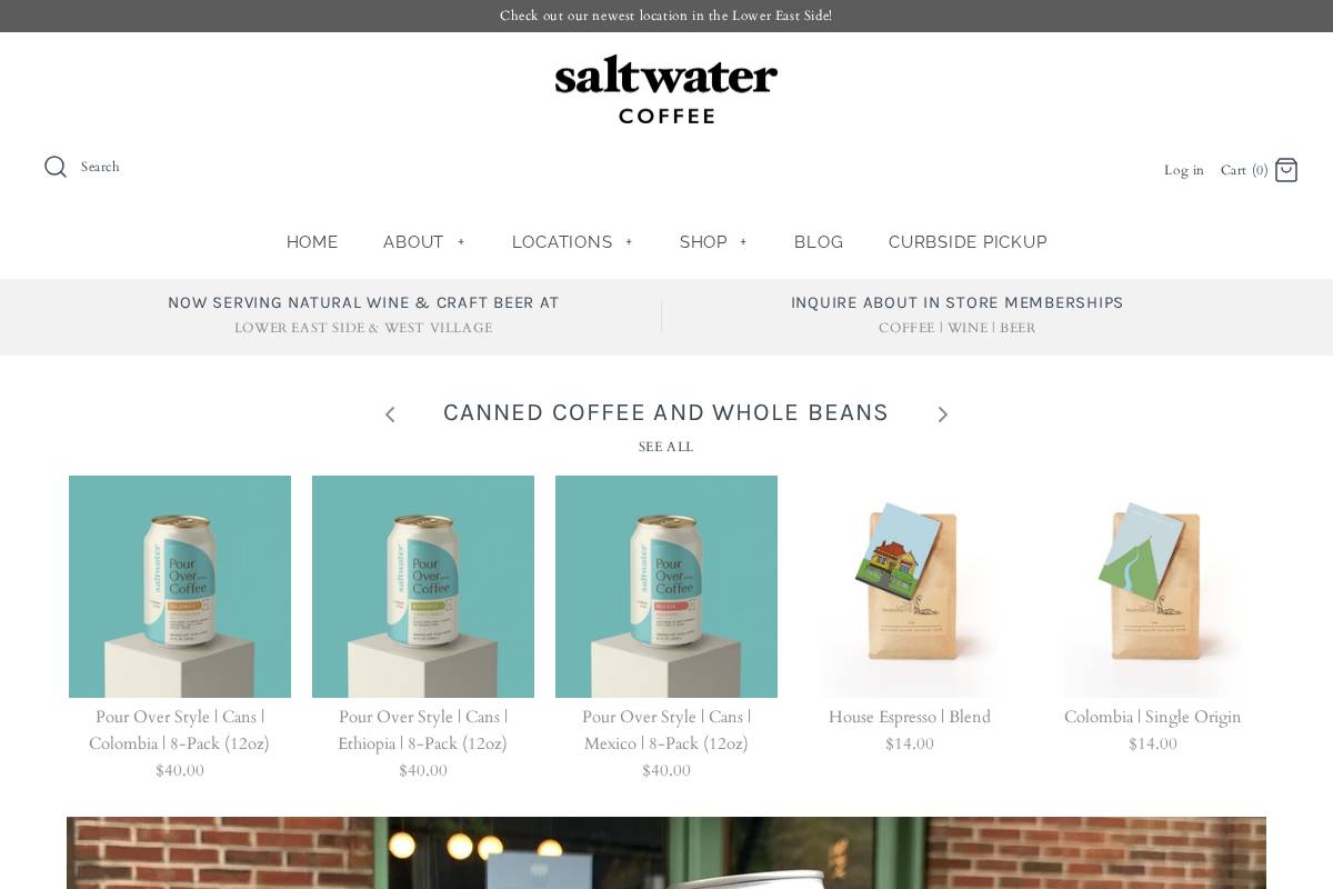 saltwaternyc.com homepage screenshot