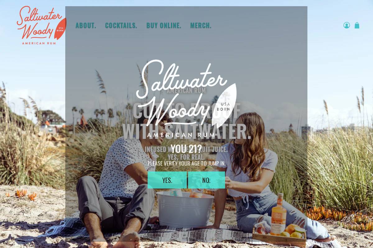 saltwaterwoody.com homepage screenshot
