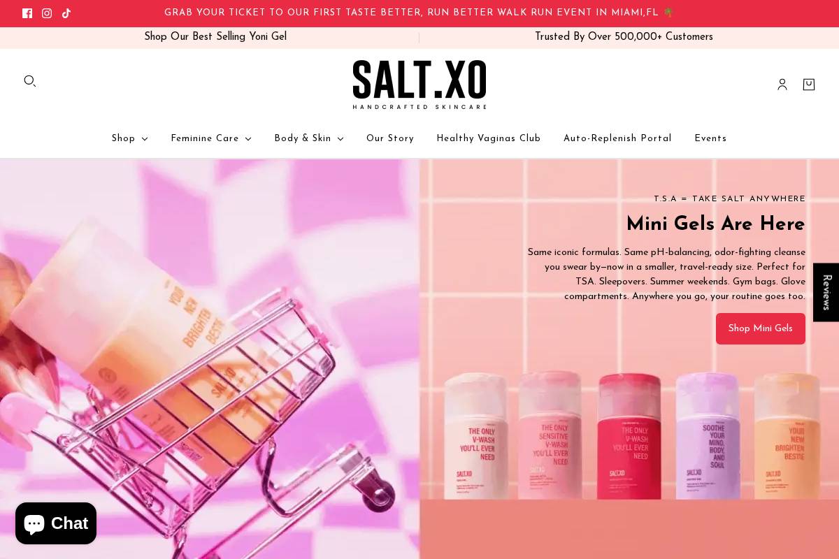 saltxo.com homepage screenshot