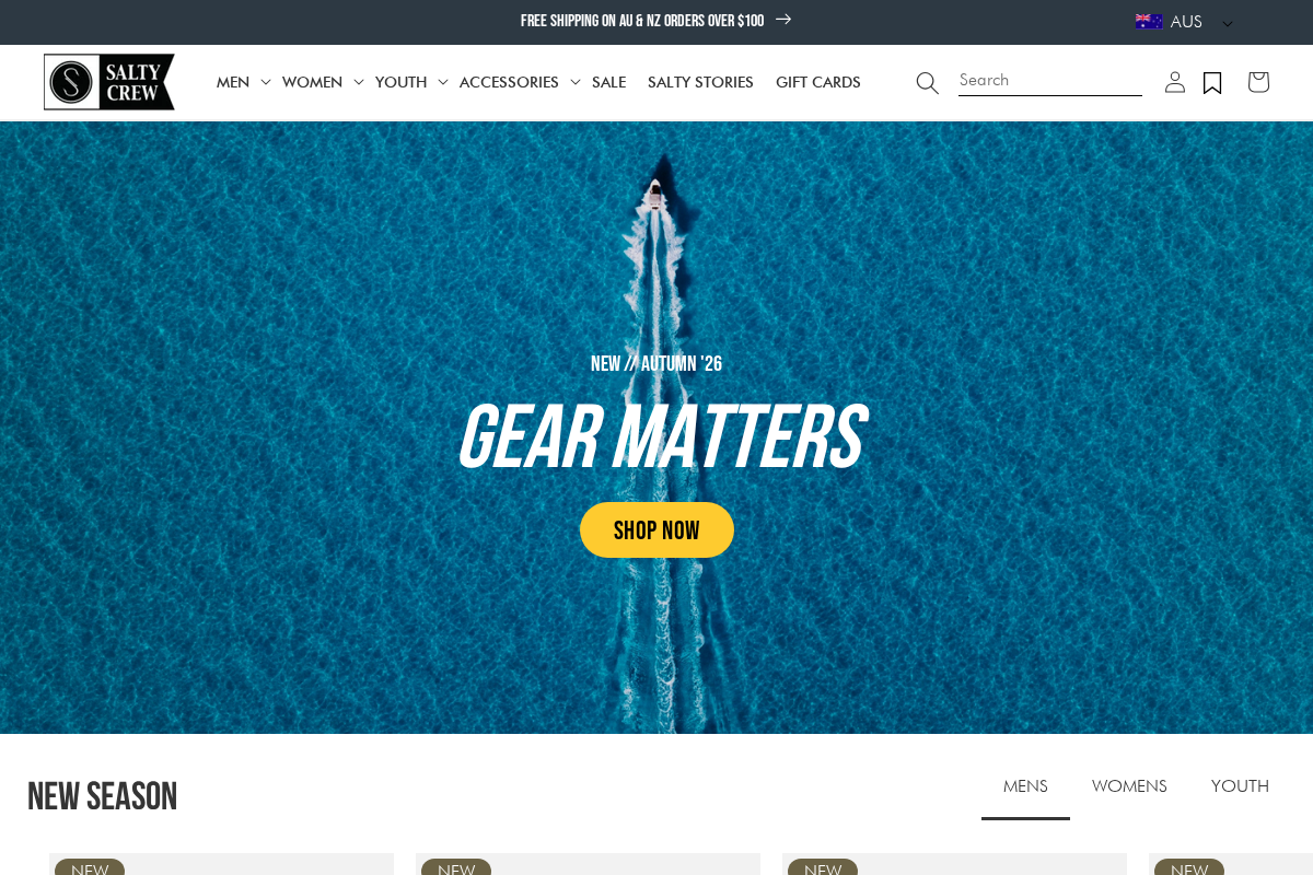 salty-crew.com.au homepage screenshot