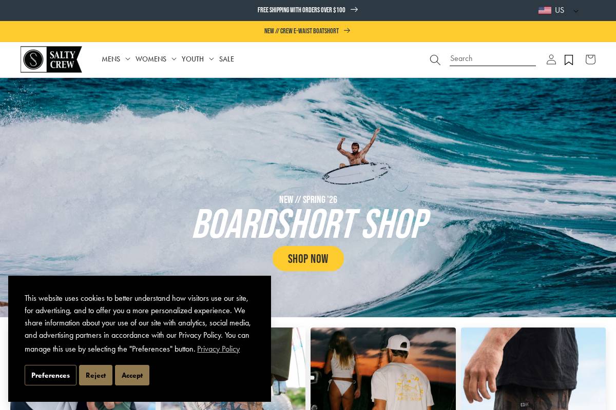 salty-crew.com homepage screenshot