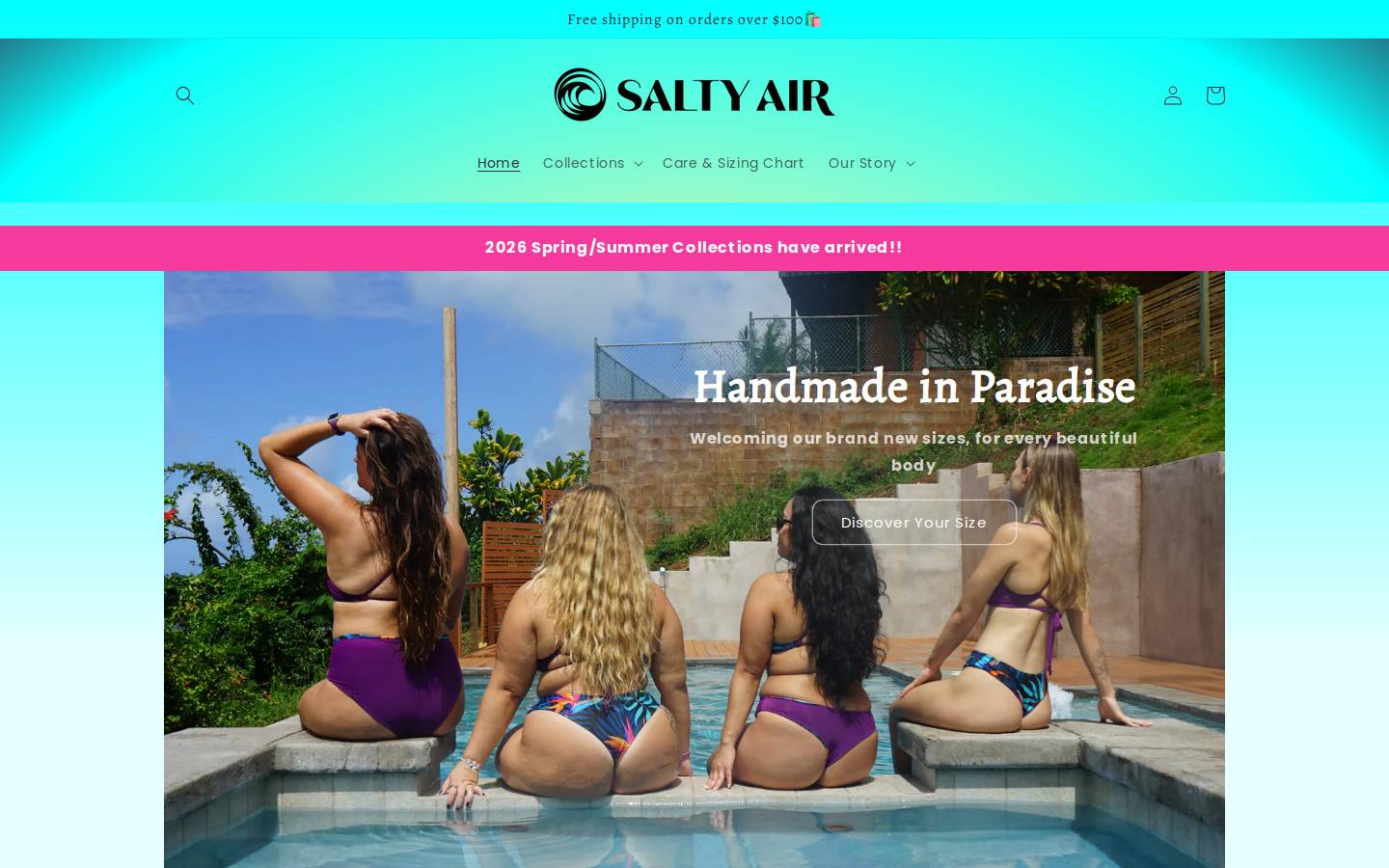 saltyairswimwear.com homepage screenshot