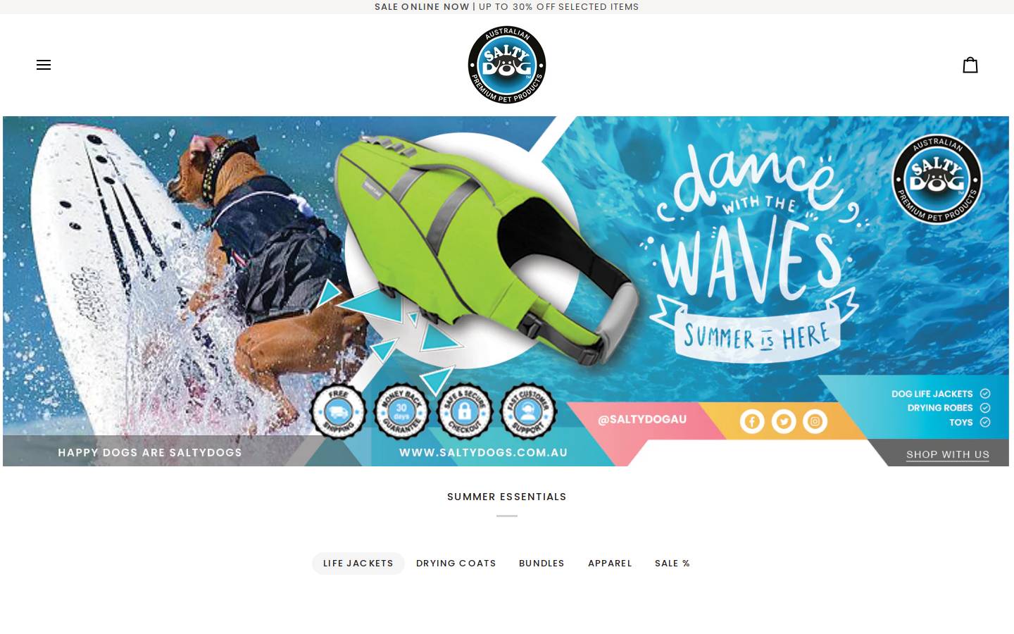 saltydogs.com.au homepage screenshot