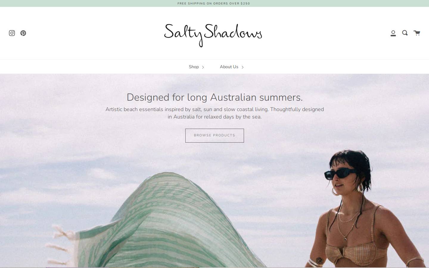 saltyshadows.com homepage screenshot