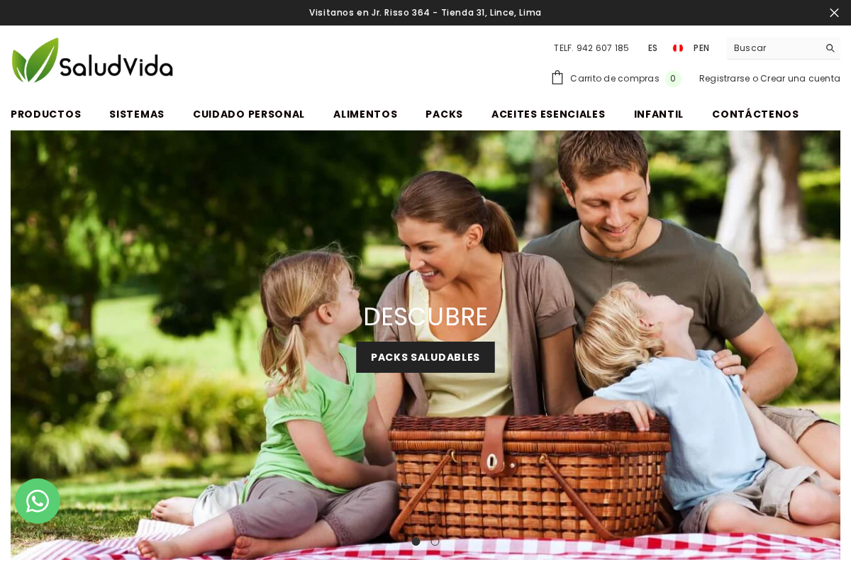 Salud Vida Peru homepage screenshot