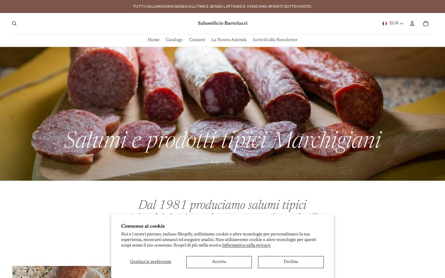 salumificiobartolazzi.com homepage screenshot
