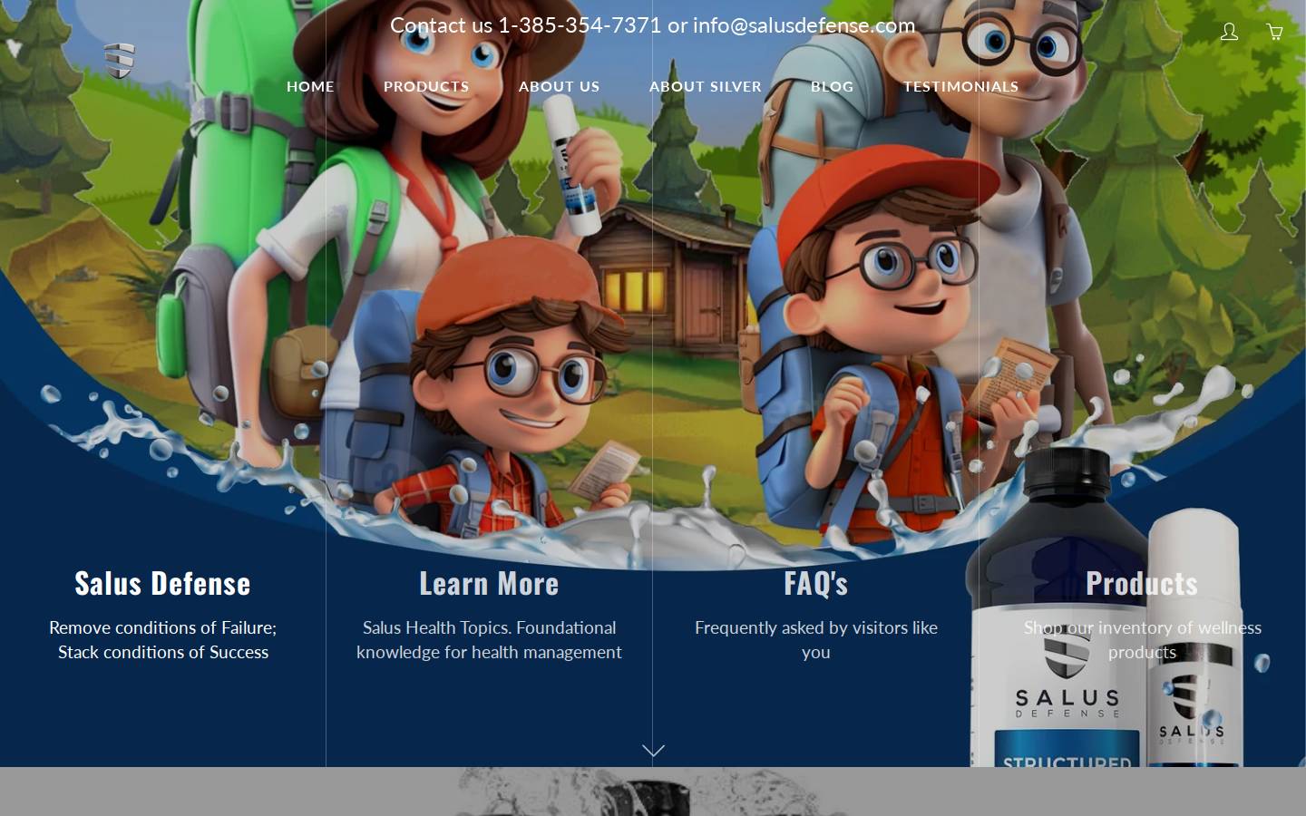 salusdefensestructuredsilver.com homepage screenshot