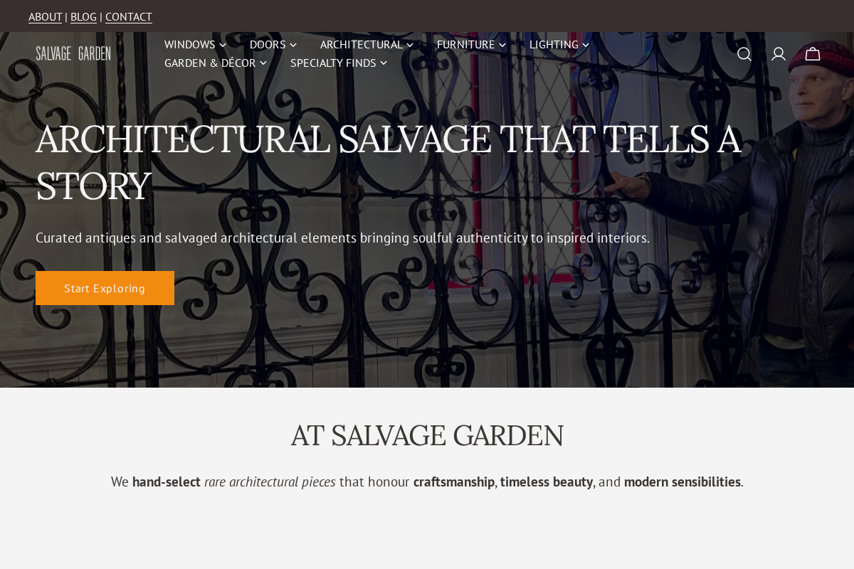 Salvage-Garden homepage screenshot