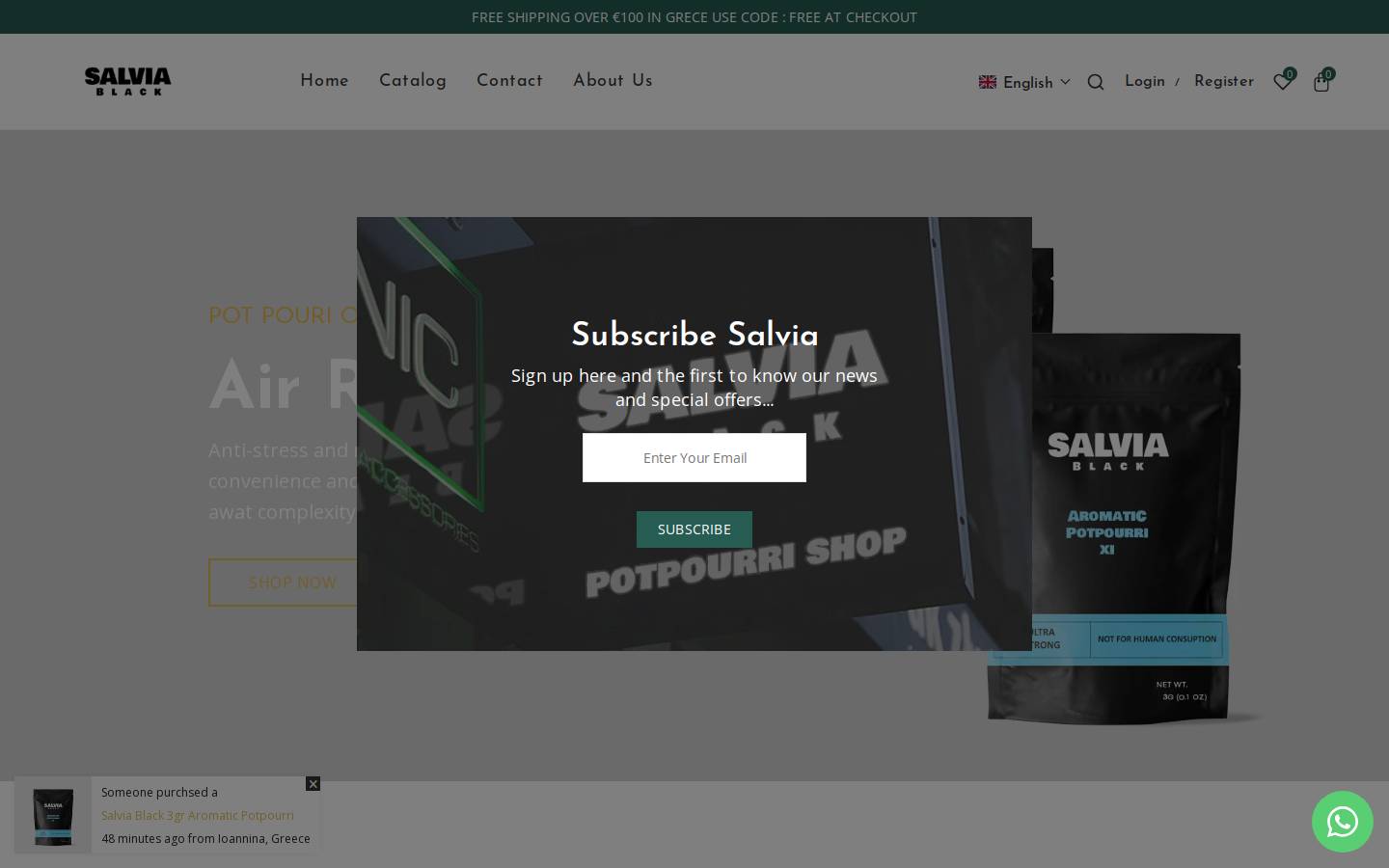 Salviablack homepage screenshot