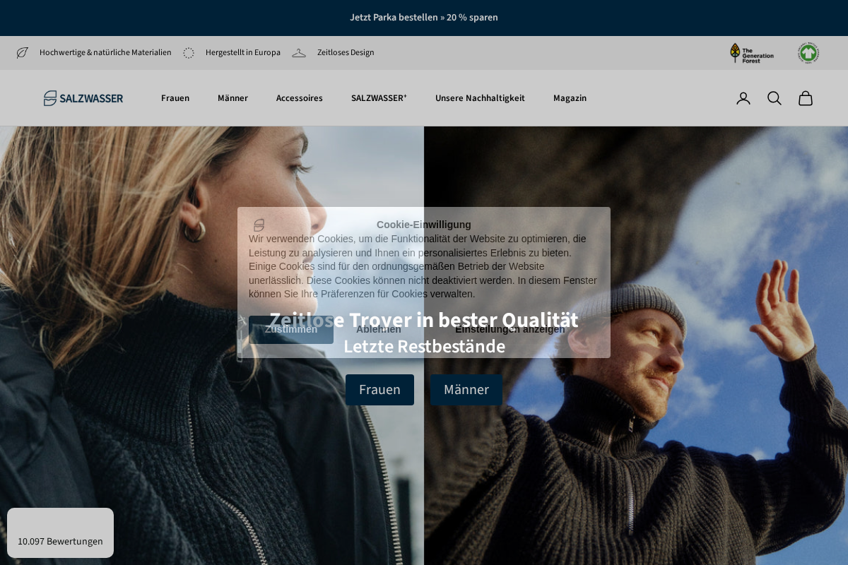 SALZWASSER homepage screenshot