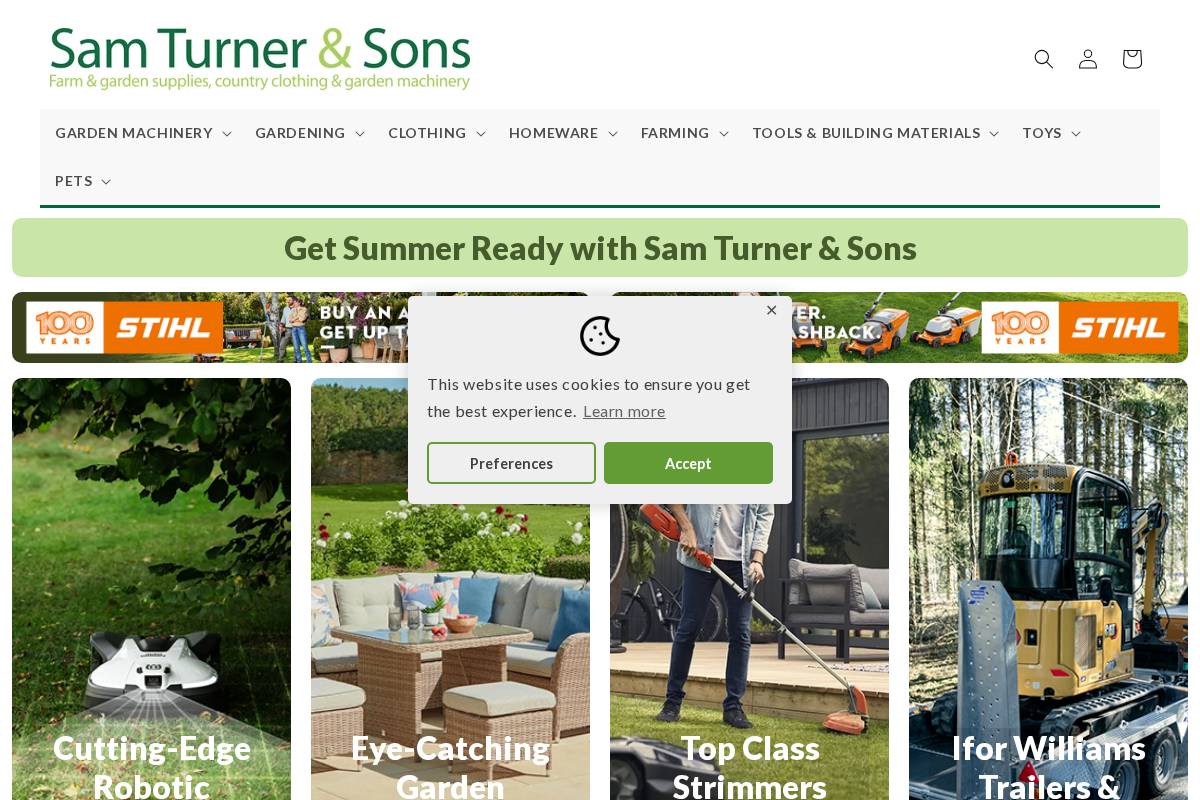 Sam Turner & Sons homepage screenshot