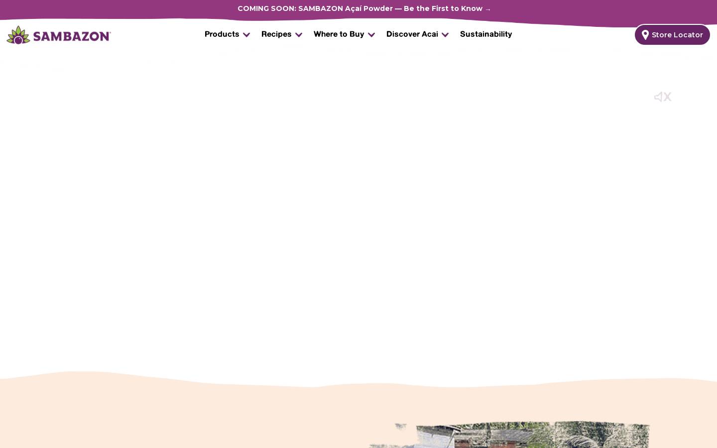 Sambazon.com homepage screenshot