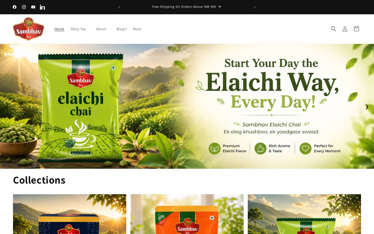 sambhavtea.com homepage screenshot