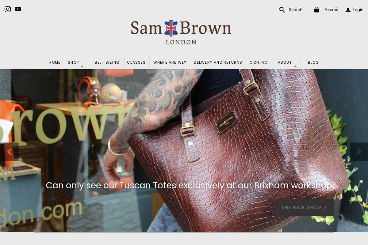 Sam Brown London homepage screenshot
