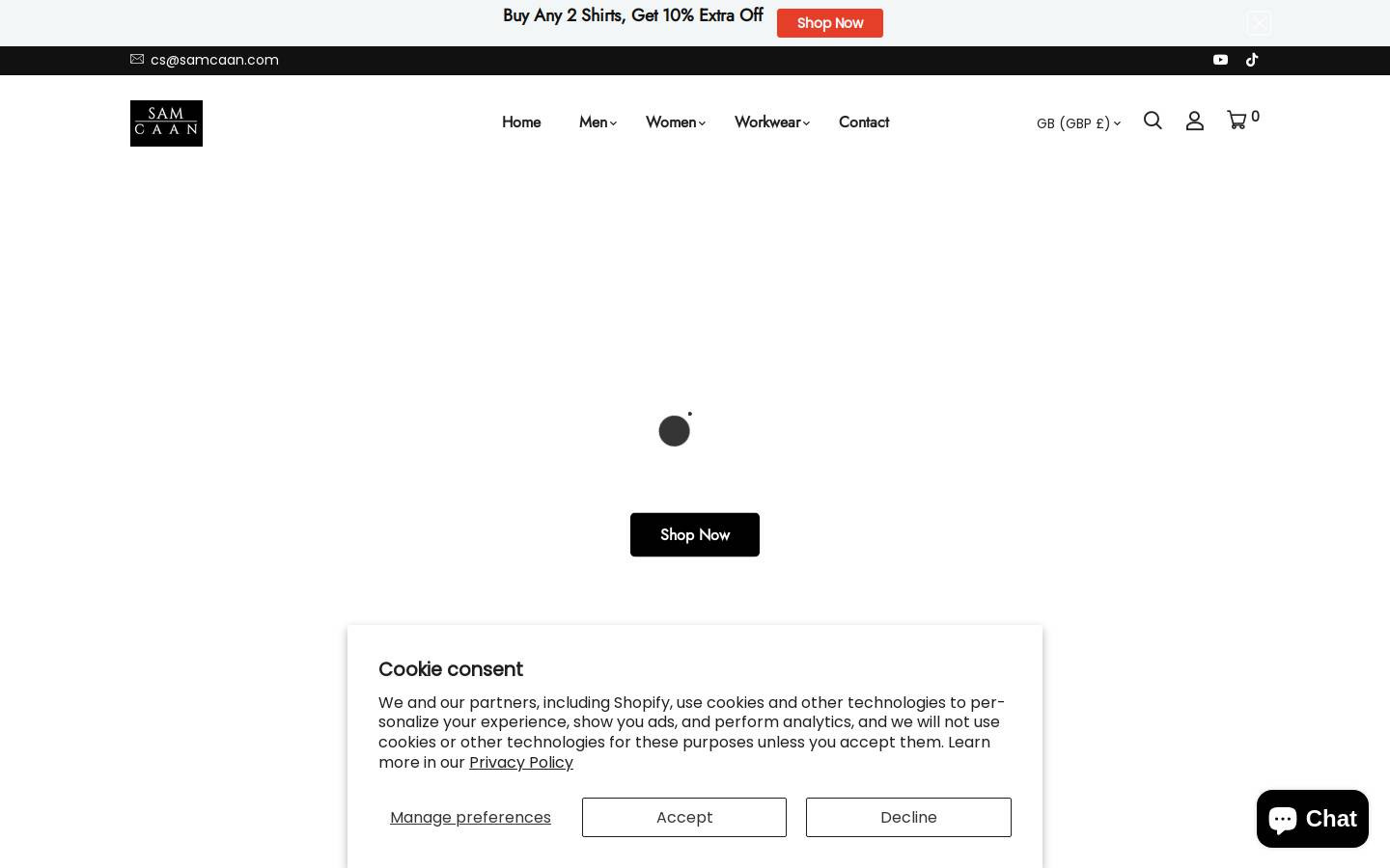 samcaan.com homepage screenshot