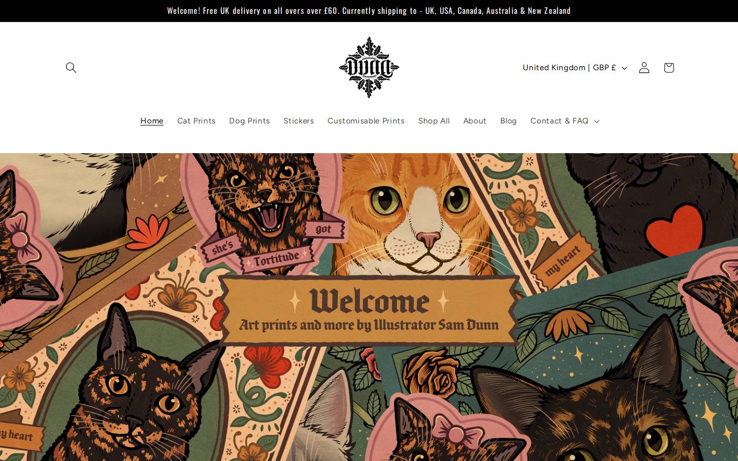 samdunnshop.com homepage screenshot
