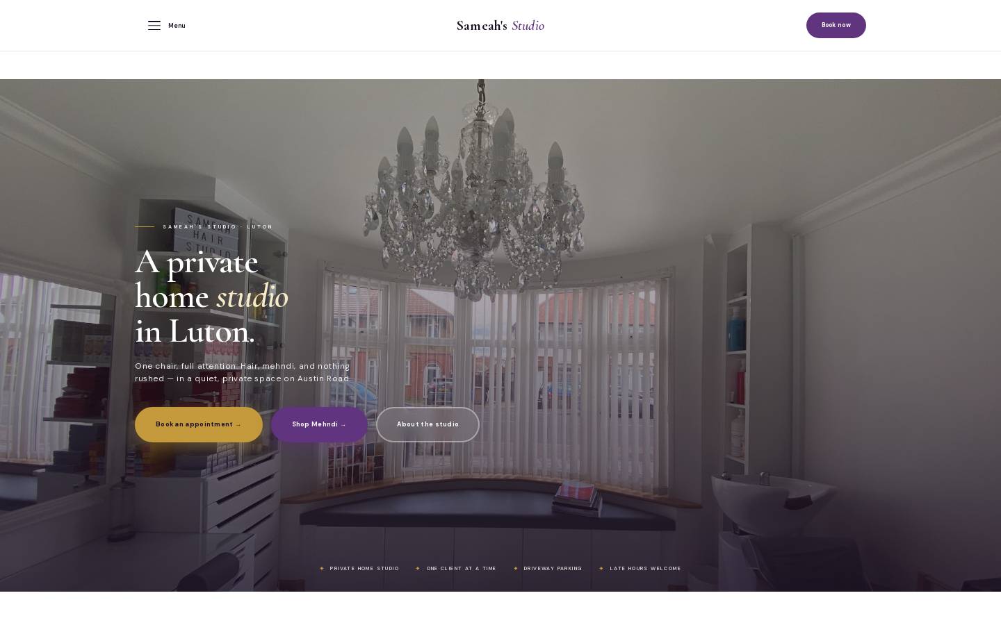 sameahsstudio.com homepage screenshot