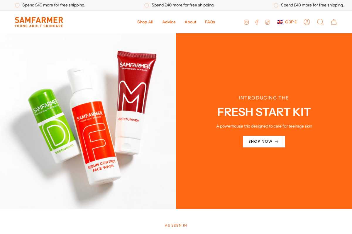 SAMFARMER homepage screenshot