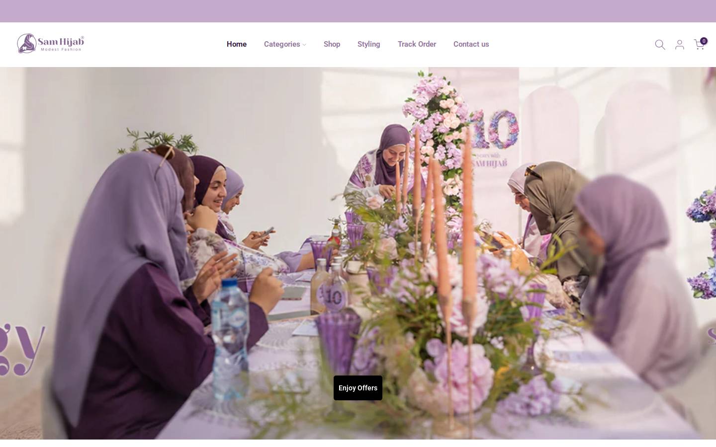 samhijab.com homepage screenshot