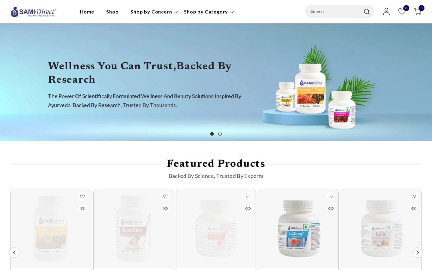 samidirect.com homepage screenshot