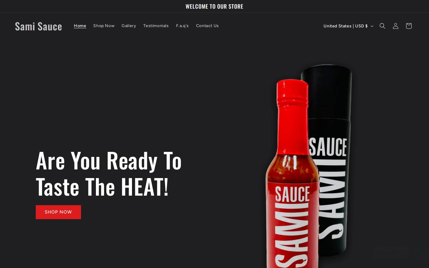 samisauce.com homepage screenshot