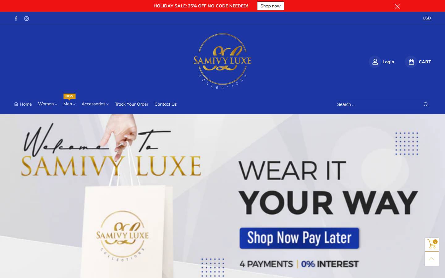 samivyluxe.com homepage screenshot