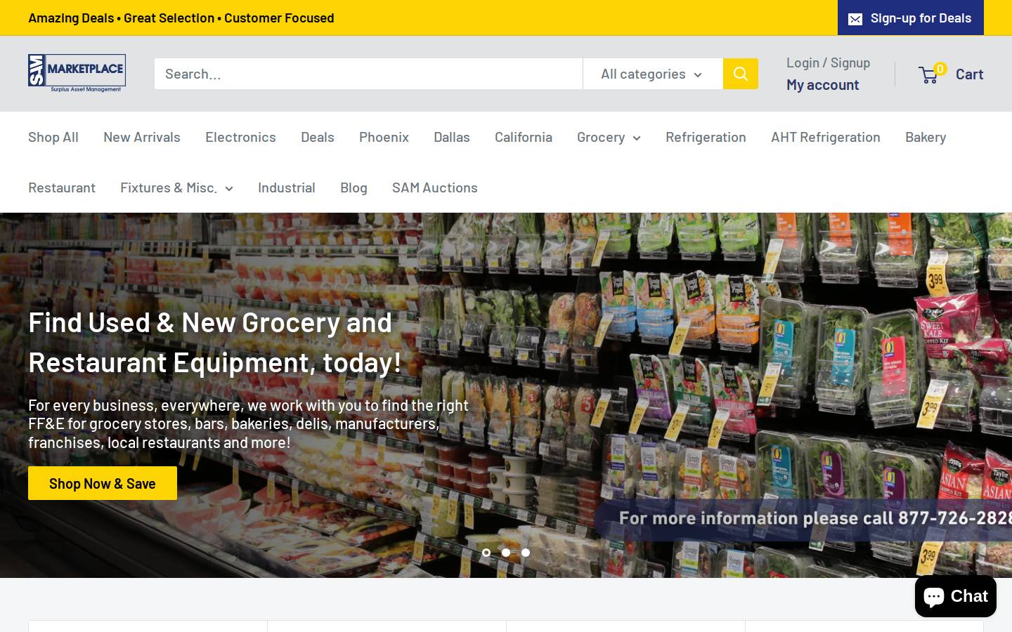 sammarketplace.com homepage screenshot