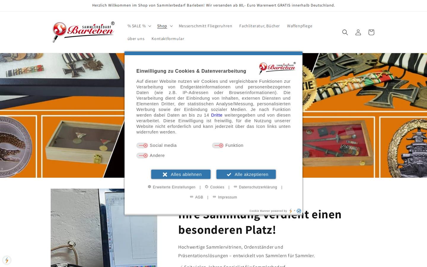sammlerbedarf-barleben.de homepage screenshot