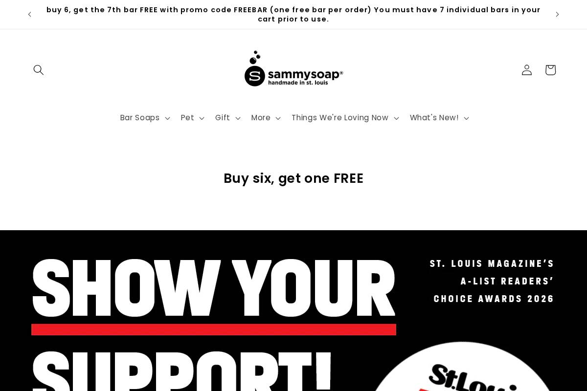 sammysoap.com homepage screenshot