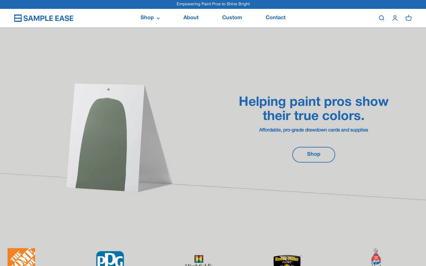 sample-ease.com homepage screenshot